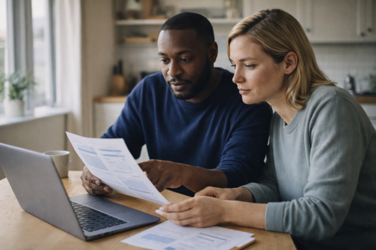 People reviewing study information together