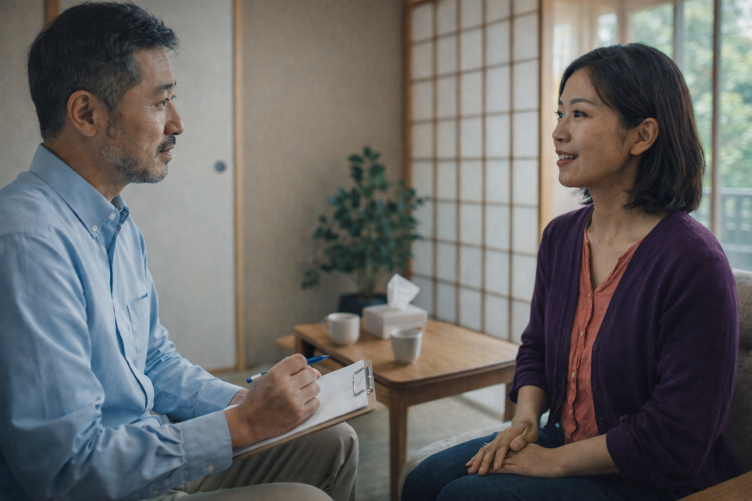 autistic person in a calm one-to-one support session