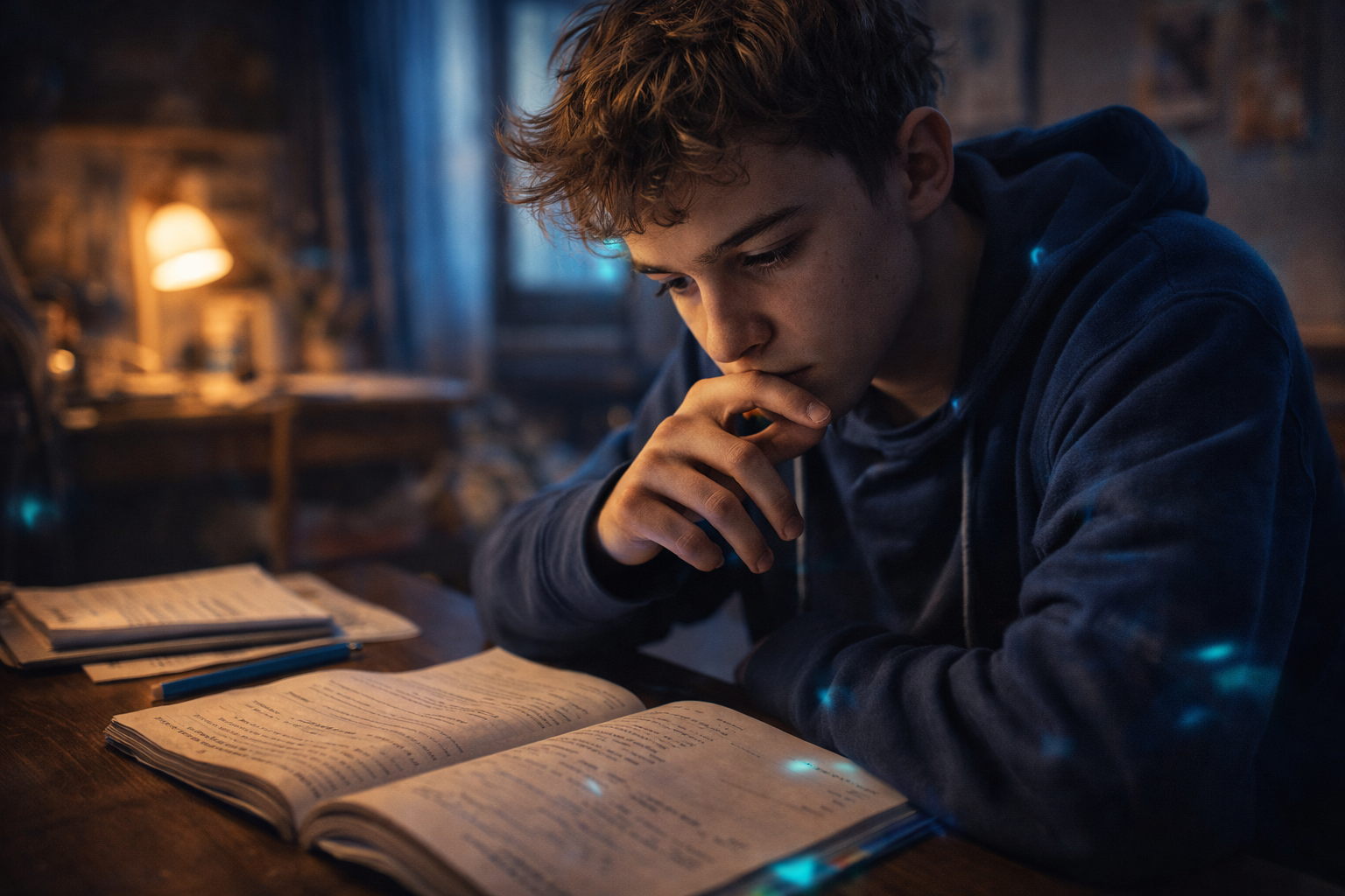 person with ADHD trying to study while struggling to focus