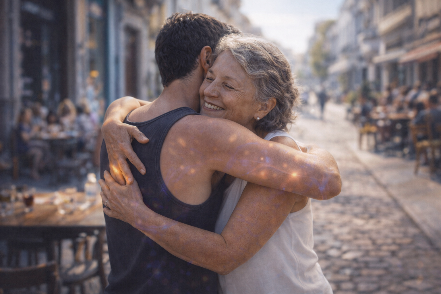 people sharing a warm hug in a family support context